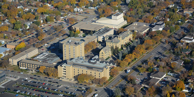 Aerial view of the BU campus