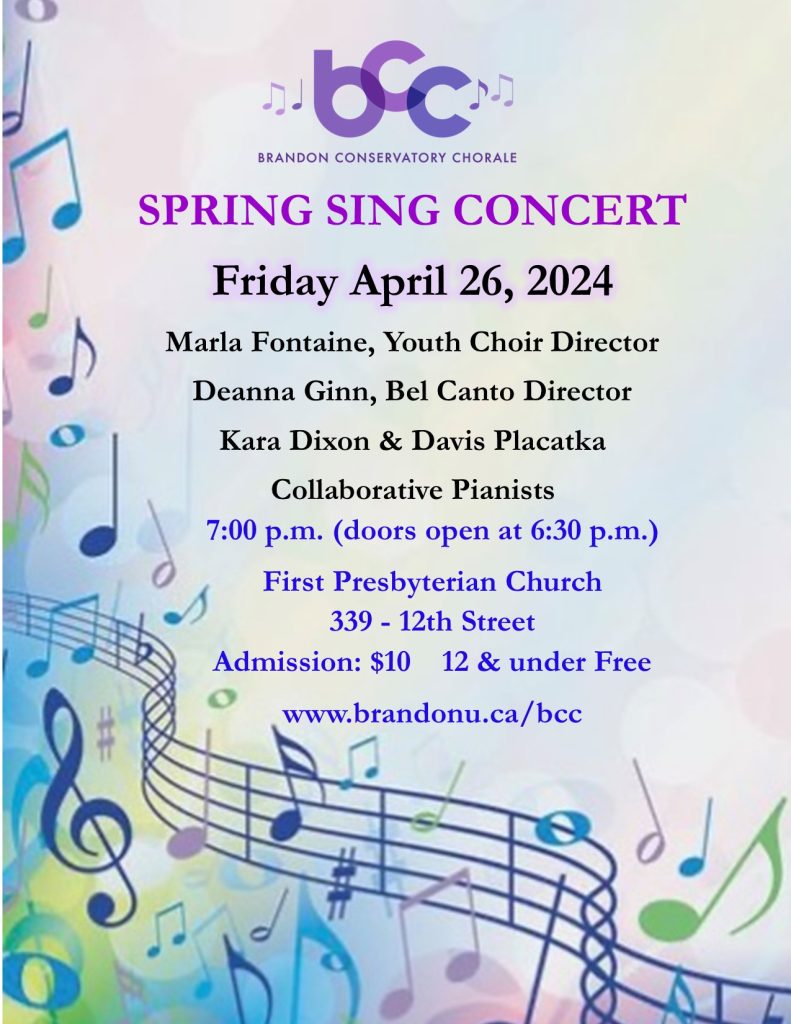 Announcing the BCC Spring Sing Concert on April 26th, 2024