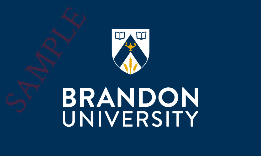 Brandon University Vertical Logo 2 Colour White Text White Stroke