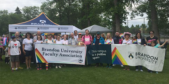 BU staff and faculty at Pride event