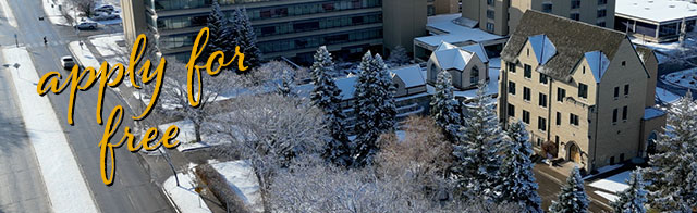 Aerial view of BU campus in winter
