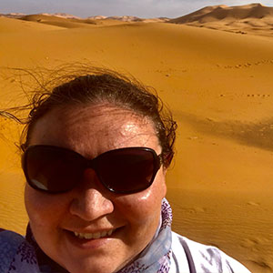 Carolyn in the Sahara Desert