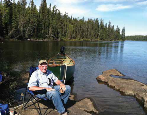 Bill Friesen relaxing at the lake