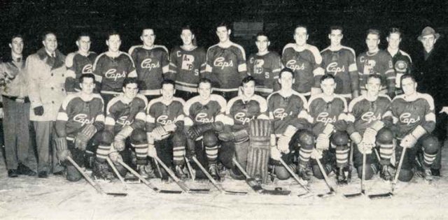 1951 Brandon College Caps hockey team photo