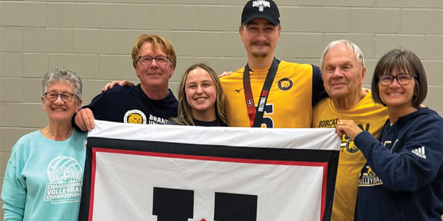 From left: Diane Harder ’94, Greg Bryant ’93, Chris’ girlfriend and fellow BU student, Jaelyn Frykas, Chris Bryant, Burdette Harder, Lana Bryant ’91