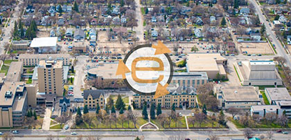 Aerial picture of BU campus