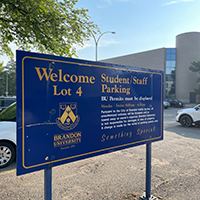 Brandon University Long Term Parking Sign
