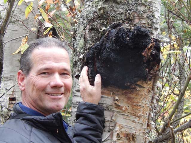Rodney Forbes with a Chaga Mushroom