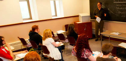 Professor teaching in front of class